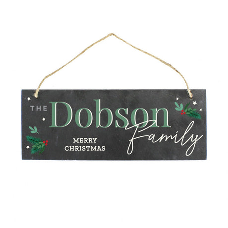 Personalised Christmas Slate Hanging Plaque: 3 - Signs & Plaques By Gift Moments