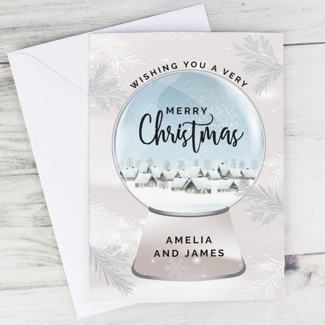 Personalised Christmas Snow Globe Greeting Card: 1 - Greeting Cards By Gift Moments