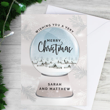 Personalised Christmas Snow Globe Greeting Card: 3 - Greeting Cards By Gift Moments