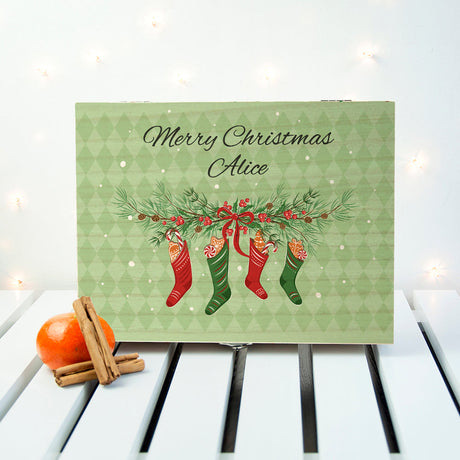 Personalised Christmas Stockings Tea Box Selection: 2 - Tea Boxes By Gift Moments