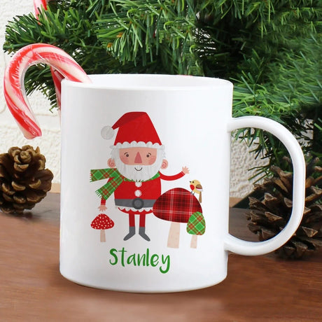 Personalised Toadstool Santa Plastic Mug: 1 - Plastic Mugs By Gift Moments