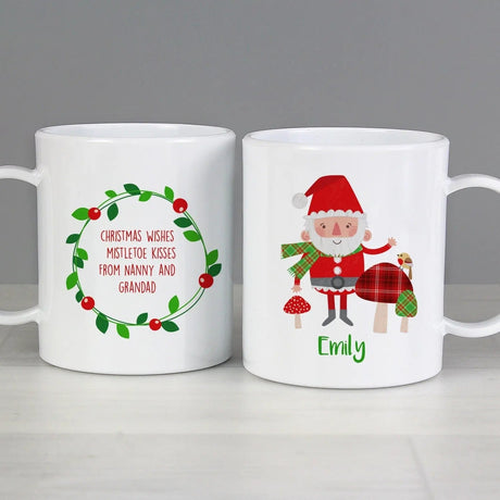 Personalised Toadstool Santa Plastic Mug: 2 - Plastic Mugs By Gift Moments