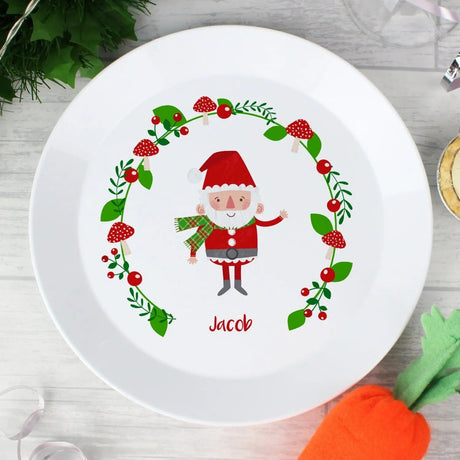 Personalised Toadstool Santa Plastic Plate: 1 - Tableware By Gift Moments