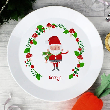 Personalised Toadstool Santa Plastic Plate: 3 - Tableware By Gift Moments