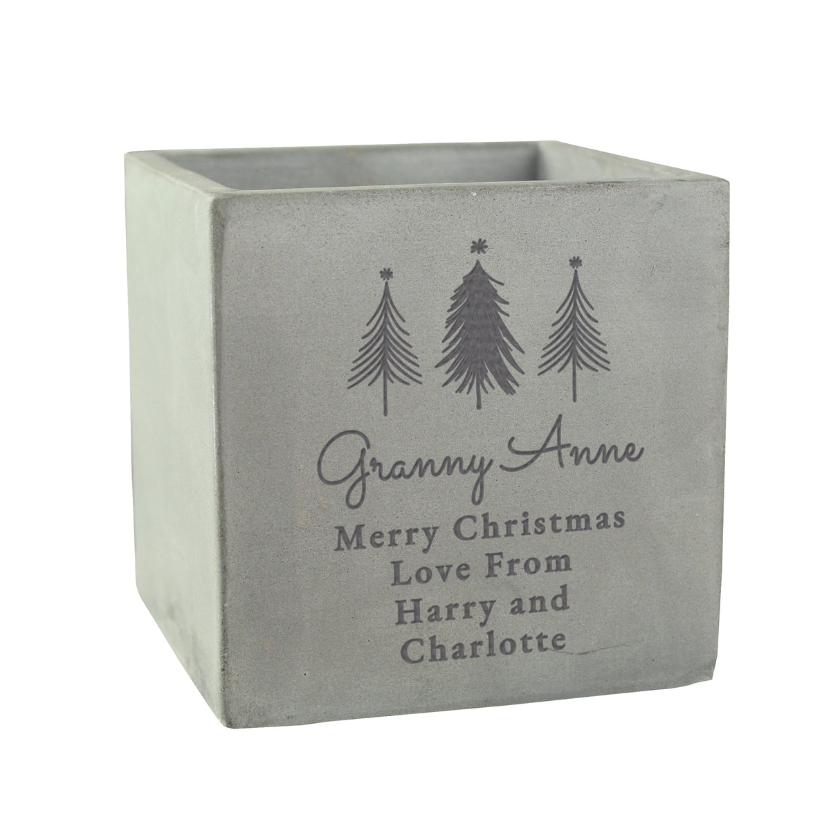 Personalised Christmas Tree Concrete Planter: 5 - Pots & Planters By Gift Moments