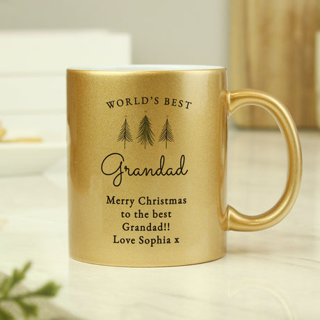 Personalised Gold Glitter Christmas Tree Mug: 4 - Mugs By Gift Moments