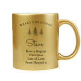 Personalised Gold Glitter Christmas Tree Mug: 5 - Mugs By Gift Moments