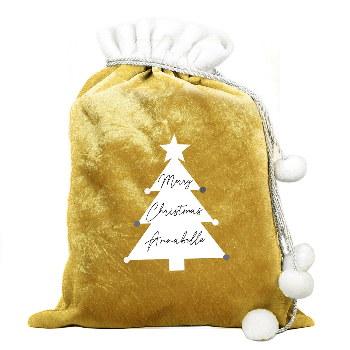 Personalised Gold Pom Pom Christmas Sack: 3 - Christmas Sacks By Gift Moments