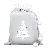 Personalised Silver Grey Pom Pom Christmas Sack: 3 - Christmas Sacks By Gift Moments