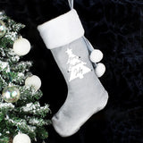 Personalised Silver Grey Christmas Stocking: 2 - Christmas Stockings By Gift Moments