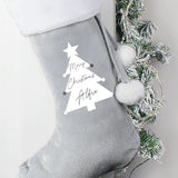 Personalised Silver Grey Christmas Stocking: 1 - Christmas Stockings By Gift Moments