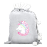 Personalised Unicorn Christmas Pom Pom Sack: 3 - Christmas Sacks By Gift Moments