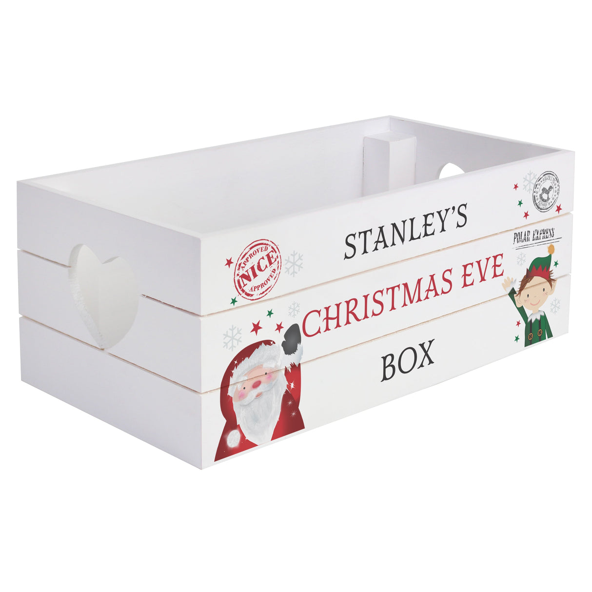 Personalised Christmas Wooden Crate with Handles: 5 - Storage By Gift Moments