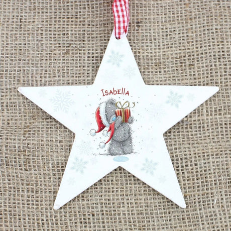 Personalised Me To You Wooden Star Decoration: 1 - Christmas Decorations