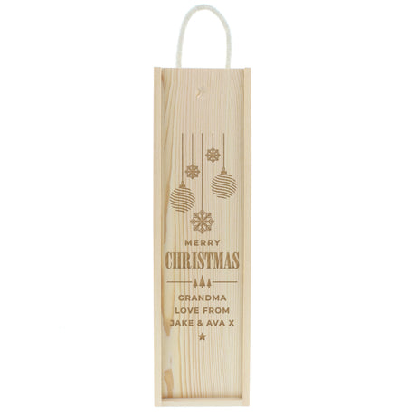 Personalised Christmas Wooden Wine Presentation Box: 5 - Barware By Gift Moments