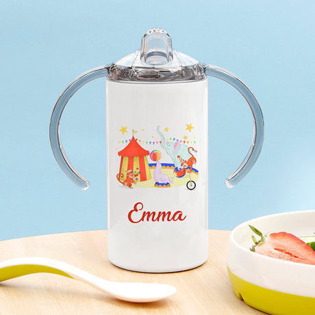 Personalised Circus Animal Sippy Cup: 3 - Kids Bottles By Gift Moments