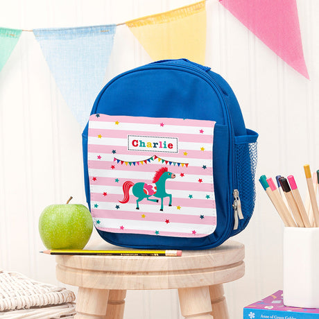 Personalised Circus Themed Blue Lunch Bags Horse - Lunch Boxes & Bags at Gift Moments