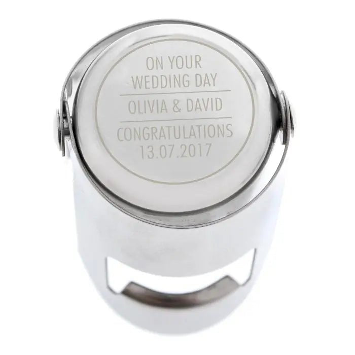 Personalised Stainless Steel Bottle Stopper: 4 - Barware By Gift Moments