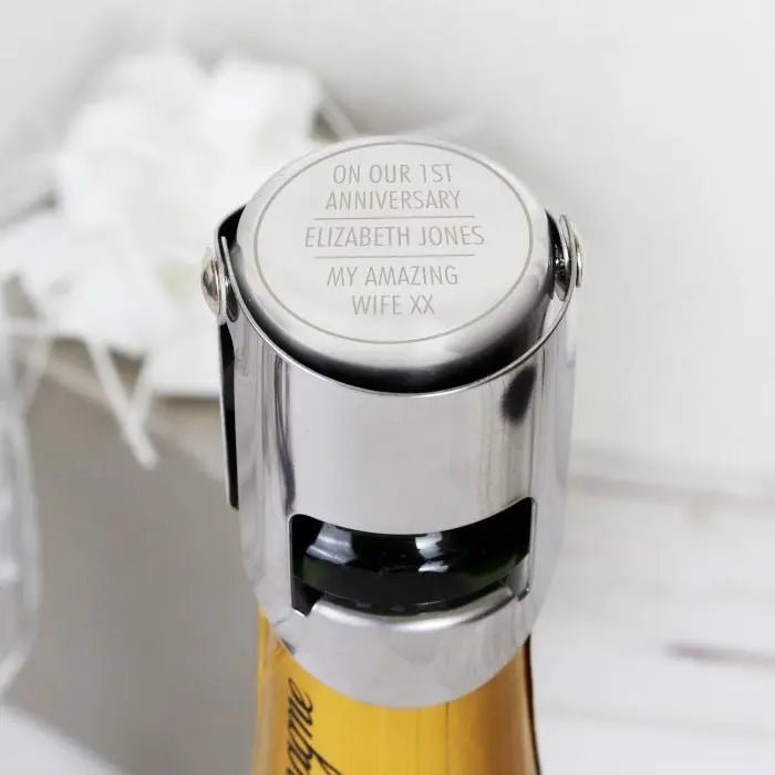 Personalised Stainless Steel Bottle Stopper: 3 - Barware By Gift Moments