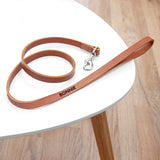 Personalised Classic Brown Leather Dog Leads Standard - Pet Products at Gift Moments