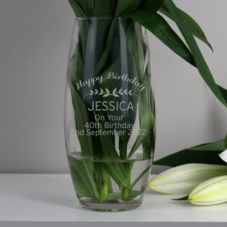 Personalised Classic Bullet Glass Vase: 3 - Vases By Gift Moments