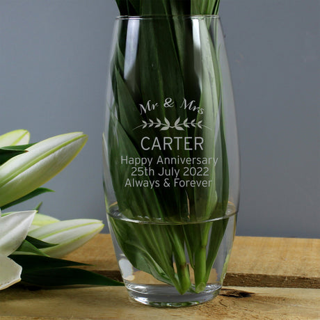 Personalised Classic Bullet Glass Vase: 2 - Vases By Gift Moments