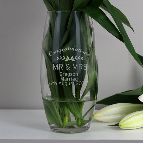 Personalised Classic Bullet Glass Vase: 1 - Vases By Gift Moments