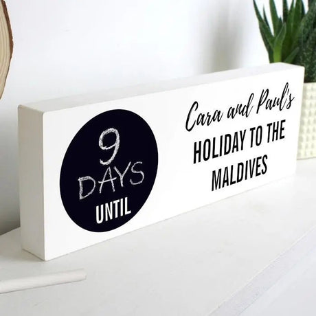 Personalised Countdown Wooden Block Sign: 2 - Signs & Plaques By Gift Moments