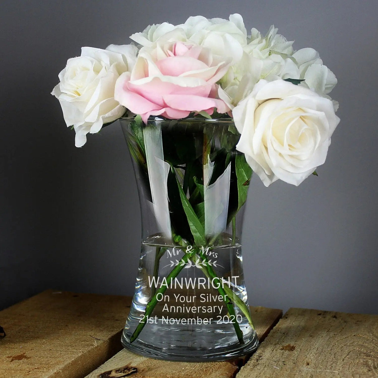 Personalised Classic Glass Vase: 1 - Vases By Gift Moments