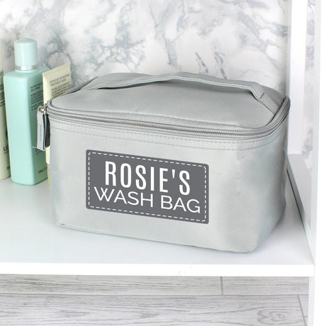 Personalised Grey Grooming Wash Bag: 3 - Toiletry & Makeup Bags By Gift Moments