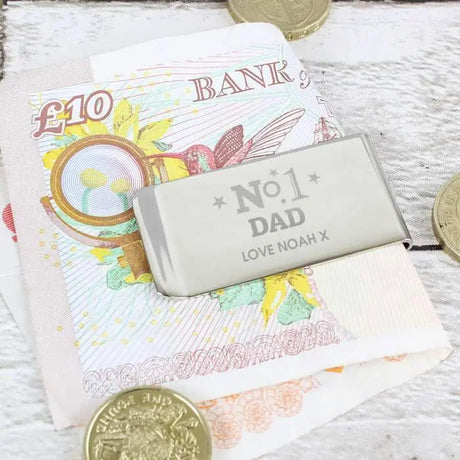 Personalised Classic Silver Money Clip: 1 - Wallets & Money Clips By Gift Moments