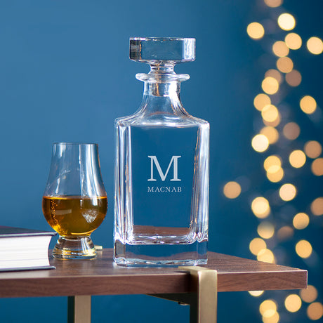 Personalised Classic Monogram Square Decanter: 1 - Barware By Gift Moments