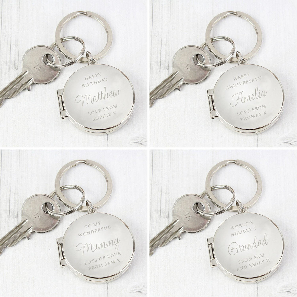 Personalised Classic Photo Keyring: 3 - Keyrings By Gift Moments