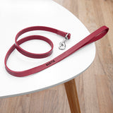 Personalised Classic Red Leather Dog Lead Default Title - Pet Products at Gift Moments