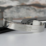 Personalised Stainless Steel Classic Bangle: 2 - Bracelets By Gift Moments