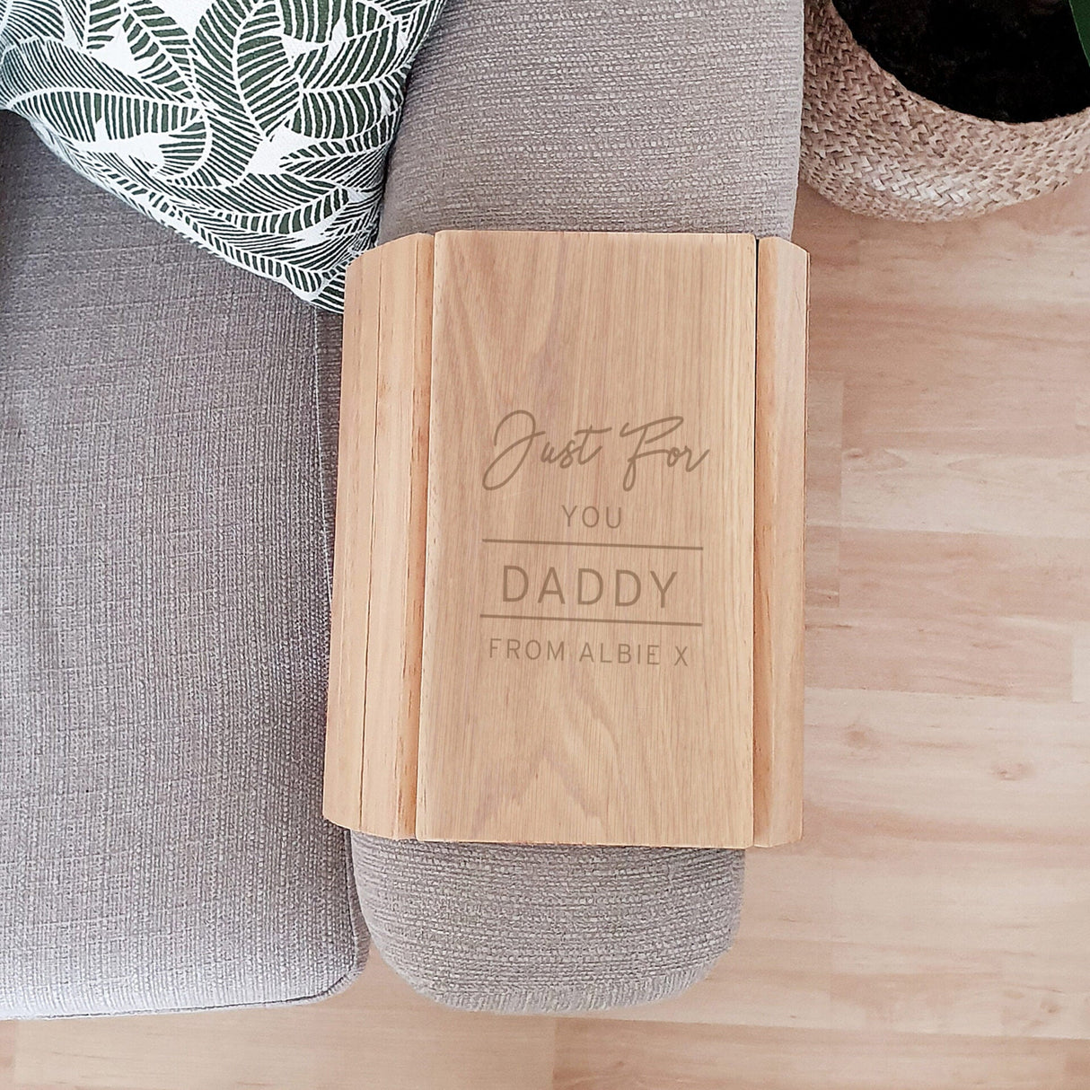 Personalised Classic Wooden Sofa Tray: 2 - Coasters By Gift Moments