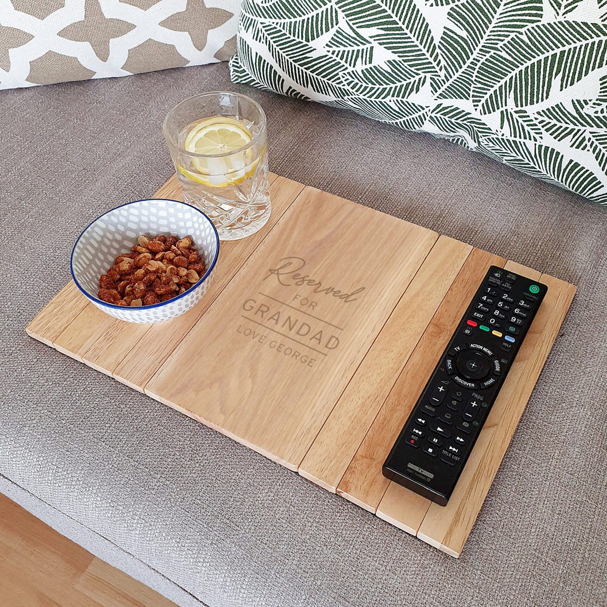 Personalised Classic Wooden Sofa Tray: 5 - Coasters By Gift Moments