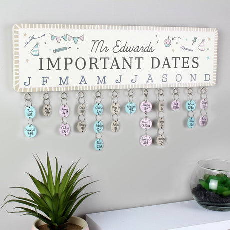 Personalised Birthday Planner Plaque for Classrooms: 3 - Calendars & Planners By Gift Moments