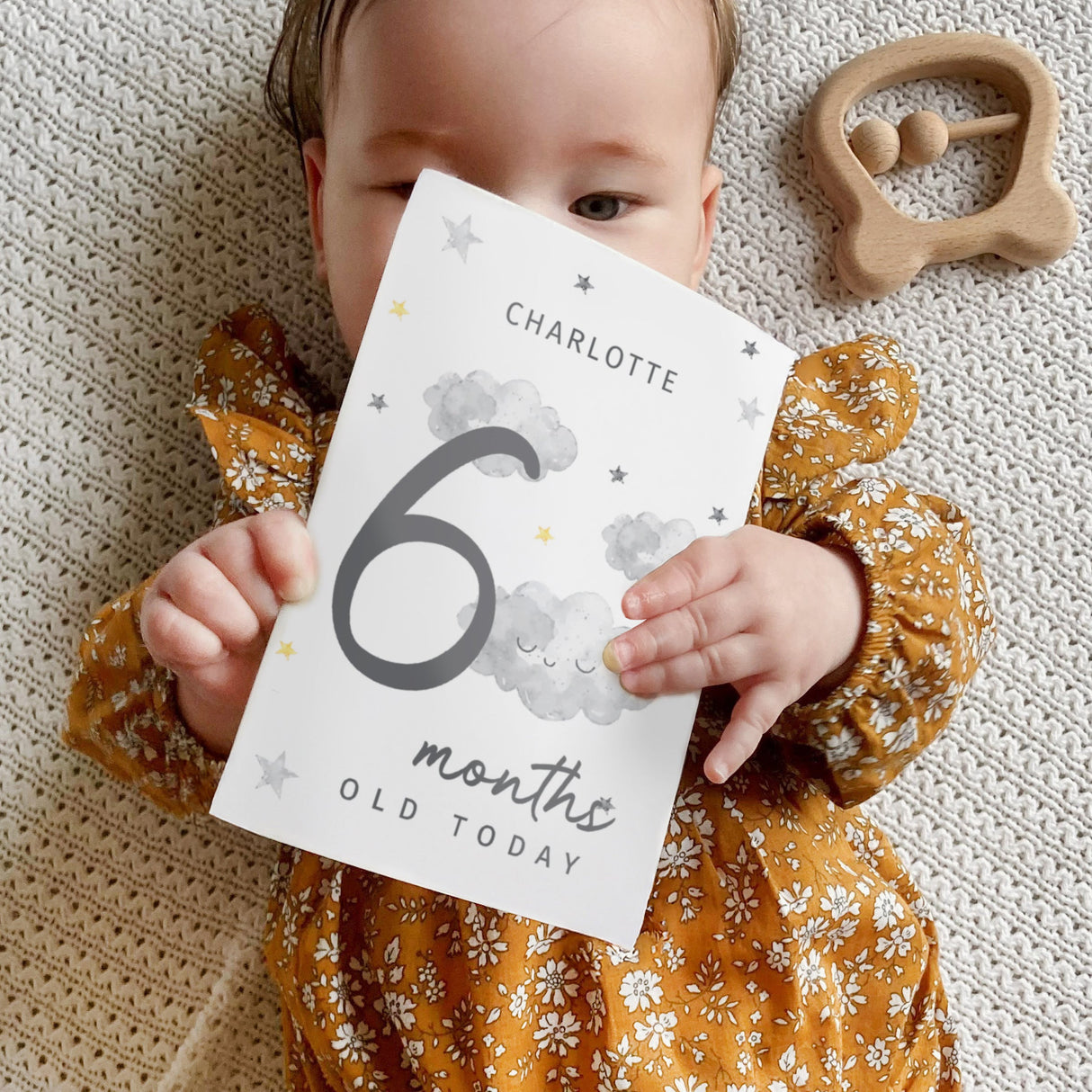 Personalised Cloud Baby Milestone Cards: 4 - Keepsakes By Gift Moments