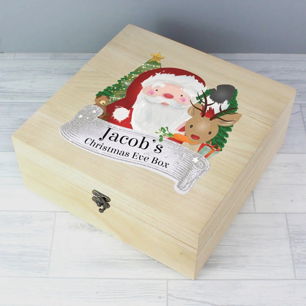 Personalised Colourful Santa Christmas Eve Box: 2 - Keepsake Boxes By Gift Moments