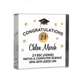 Personalised Graduation Crystal Keepsake Token: 4 - Crystal Tokens By Gift Moments