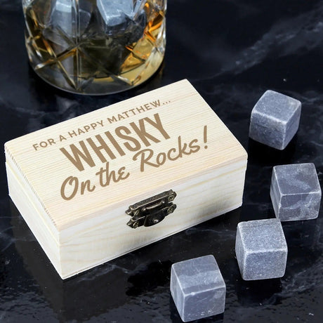 Personalised Whisky Cooling Stones Gift Set: 1 - Barware By Gift Moments