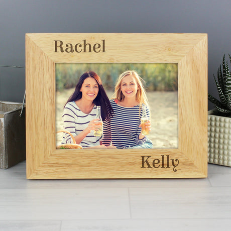 Personalised Oak Finish Couples Photo Frame: 5 - Photo Frames By Gift Moments