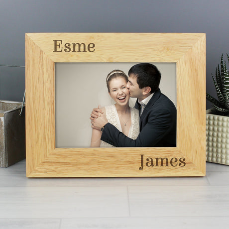 Personalised Oak Finish Couples Photo Frame: 1 - Photo Frames By Gift Moments