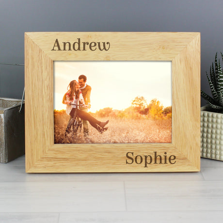 Personalised Oak Finish Couples Photo Frame: 6 - Photo Frames By Gift Moments