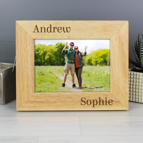 Personalised Oak Finish Couples Photo Frame: 4 - Photo Frames By Gift Moments