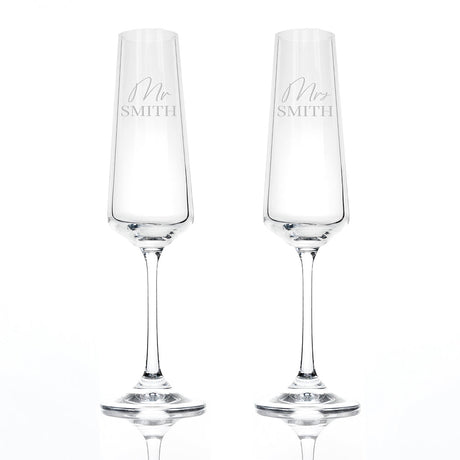 Personalised Couples Champagne Flute Set: 5 - Champagne Flutes By Gift Moments