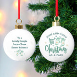 Personalised Couples Christmas Bauble: 3 - Christmas Baubles By Gift Moments