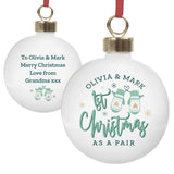 Personalised Couples Christmas Bauble: 4 - Christmas Baubles By Gift Moments