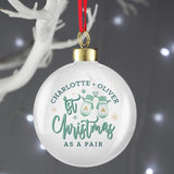 Personalised Couples Christmas Bauble: 2 - Christmas Baubles By Gift Moments